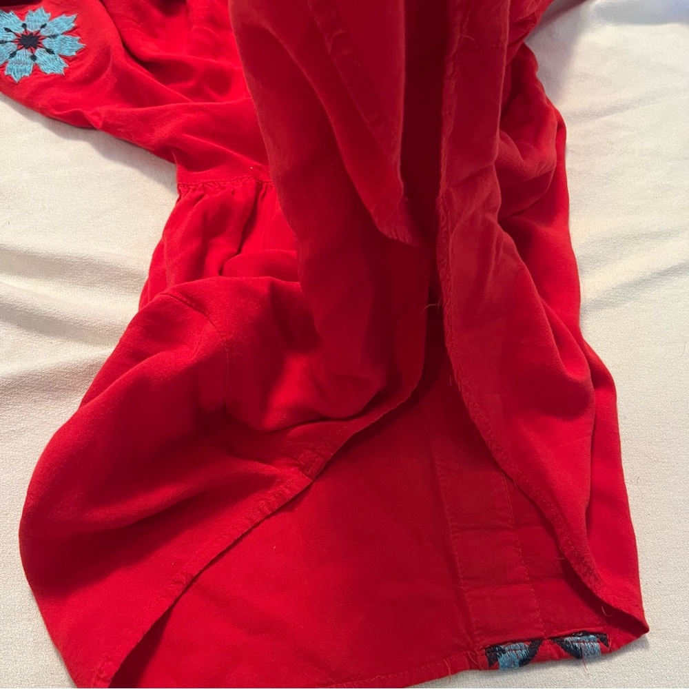 Umgee boho Western Red 3/4 Sleeve Tunic/Dress - Picture 4 of 14